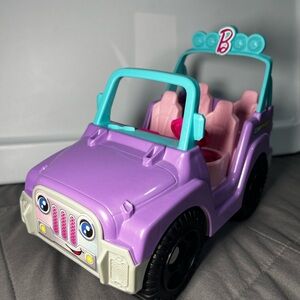 2023 Mattel Barbie Little People Beach Cruiser Jeep Toy Purple Pink With Sounds